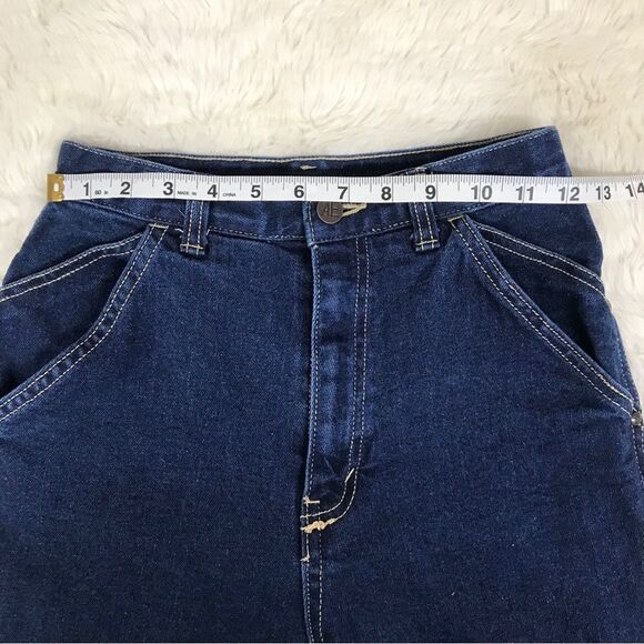 Vintage 50s Bareback Tapered Leg Cuffed Mom Jean Rockabilly Dark Wash Size 0 - Picture 10 of 13